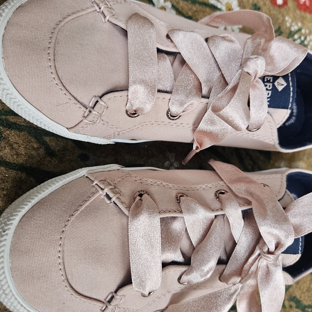 Sperry Women's Pink Crest Vibe Top Siders With Satin Laces, Size 7.5 - Picture 2 of 8